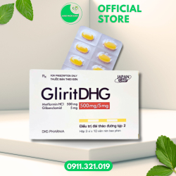 GLIRITDHG 500/5MG (Thuốc điều trị tiểu đường tuýp 2) - Hộp/30viên - Dược Hậu Giang
