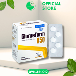 GLUMEFORM 850MG (Thuốc điều trị đái tháo đường tuýp 2) - Hộp/50viên - Dược Hậu Giang