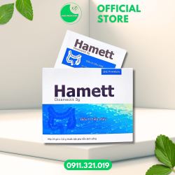 HAMETT (Bột pha uống điều trị tiêu chảy, rối loạn tiêu hóa) - Hộp/24gói - Dược Hậu Giang